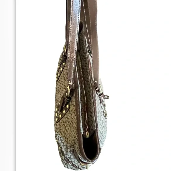 Coach soho khaki studded signature shoulder bag - Picture 4 of 12